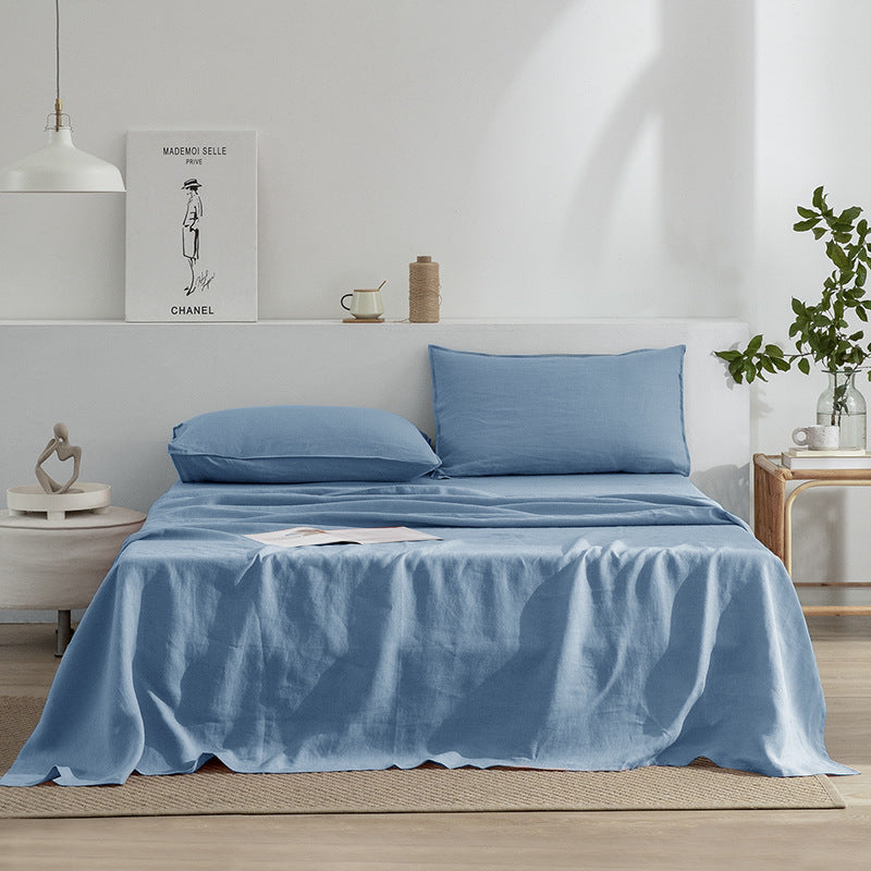 Elara Linen Bed Sheet and Pillowcase Set