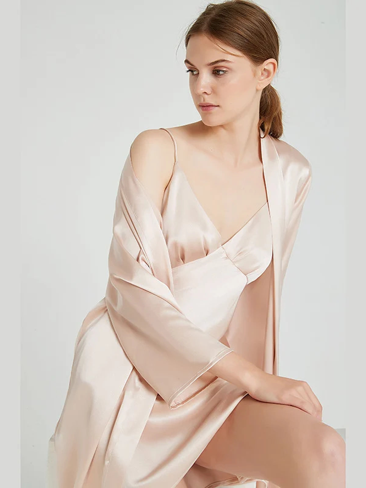 Belle 19 Momme Mulberry Silk Nightdress & Nightgown Set