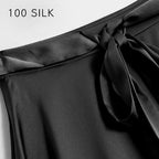 Fleur 22 Momme Mulberry Silk Bow Midi Skirt
