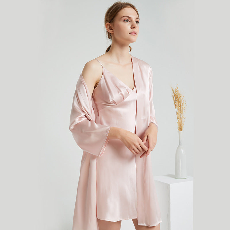 Belle 19 Momme Mulberry Silk Nightdress & Nightgown Set