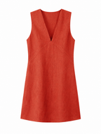 Élise Cotton Linen Blend V-Neck A-Line Dress