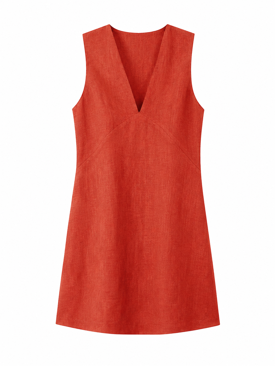Élise Cotton Linen Blend V-Neck A-Line Dress