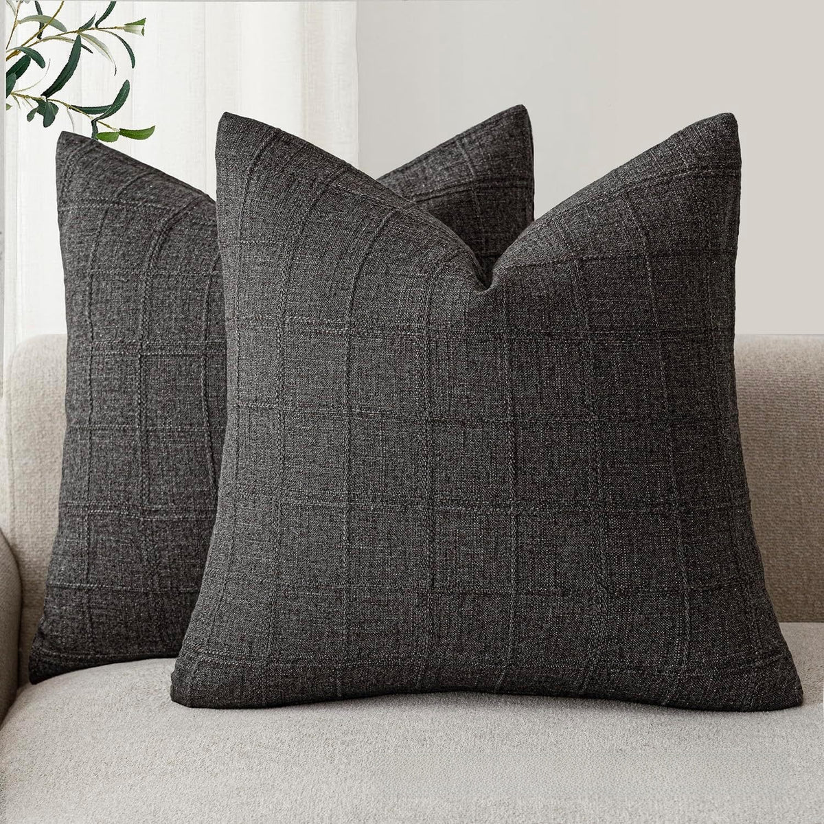 Dune Weave Textured Cotton-Linen Pillowcase — 45 × 45 cm