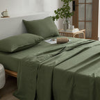 Elara Linen Bed Sheet and Pillowcase Set