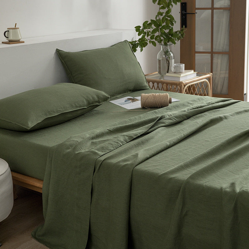 Elara Linen Bed Sheet and Pillowcase Set