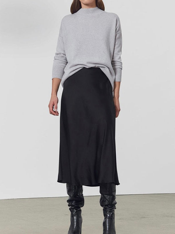 Amélie 22 Momme Mulberry Silk Midi Skirt with Ruffles