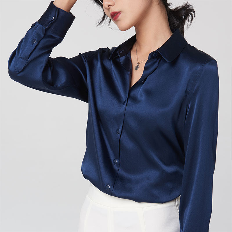 Solène Tailored Mulberry Silk Blouse
