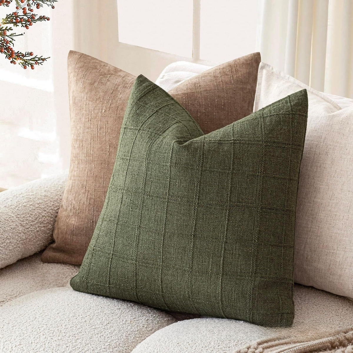 Dune Weave Textured Cotton-Linen Pillowcase — 45 × 45 cm
