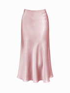 Amélie 22 Momme Mulberry Silk Midi Skirt with Ruffles