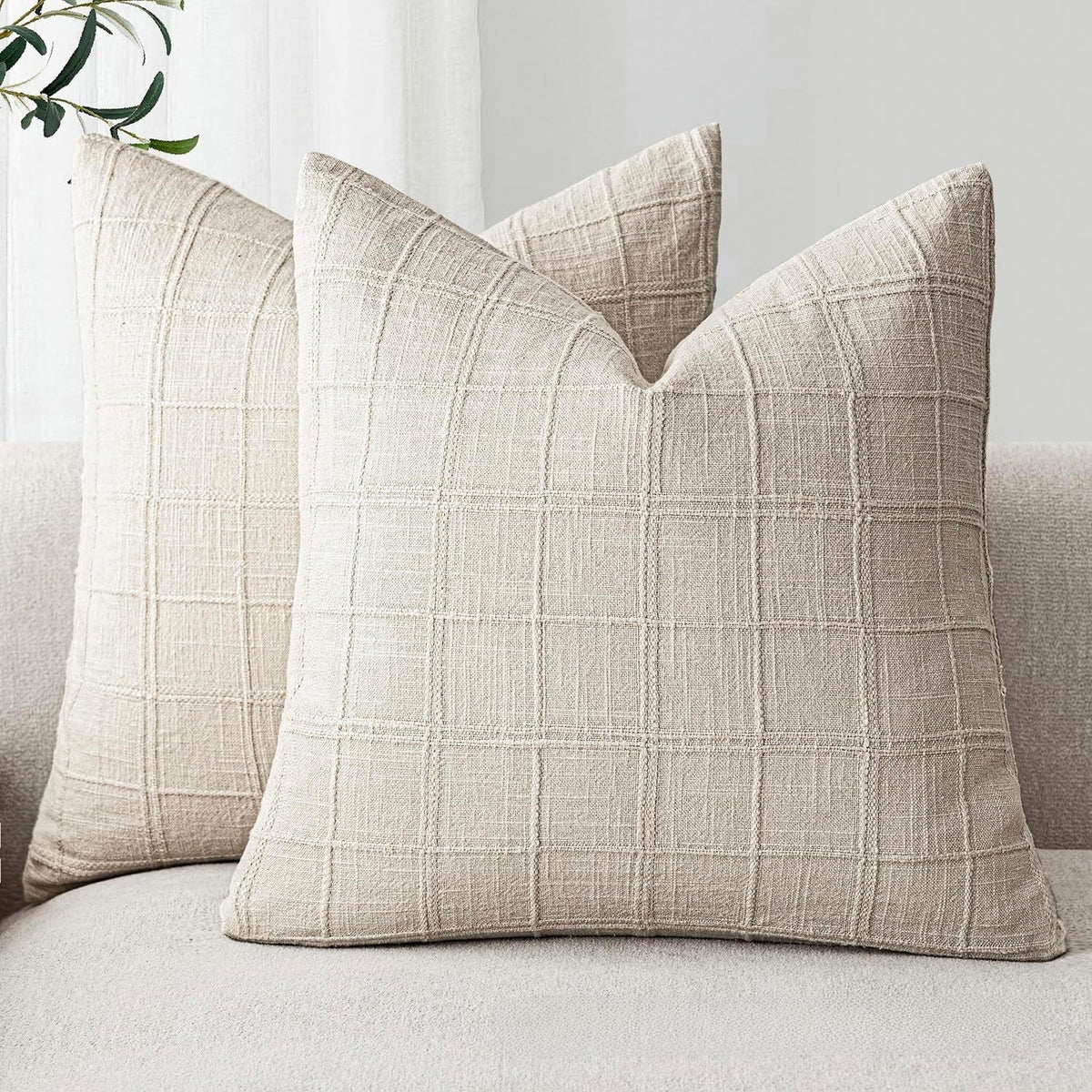 Dune Weave Textured Cotton-Linen Pillowcase — 45 × 45 cm