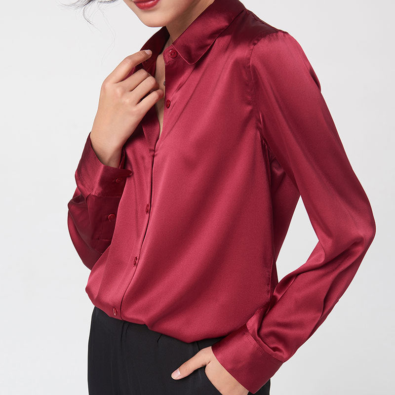 Solène Tailored Mulberry Silk Blouse