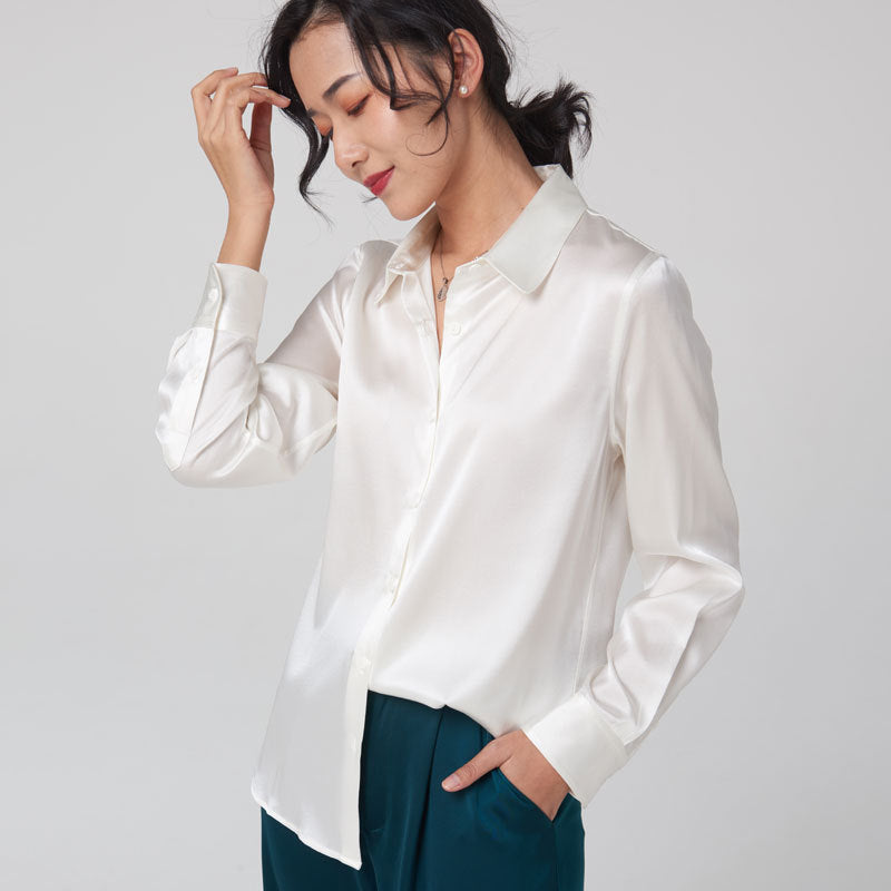 Solène Tailored Mulberry Silk Blouse