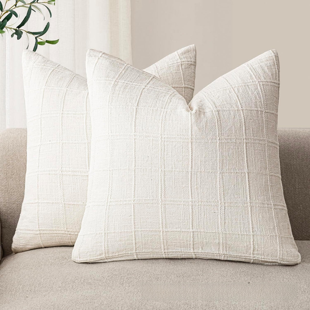 Dune Weave Textured Cotton-Linen Pillowcase — 45 × 45 cm