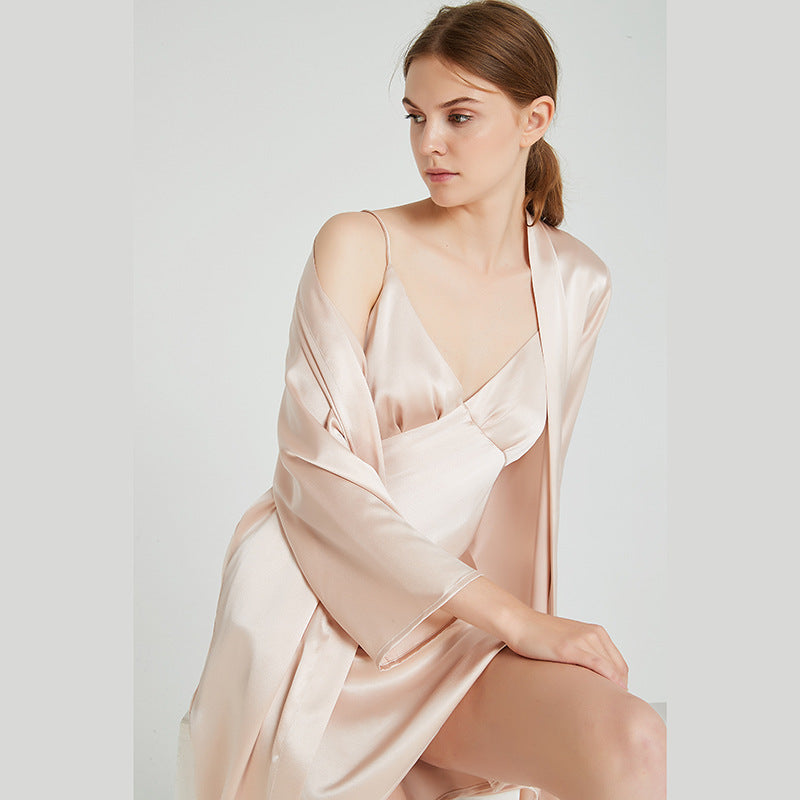 Belle 19 Momme Mulberry Silk Nightdress & Nightgown Set