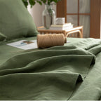 Elara Linen Bed Sheet and Pillowcase Set