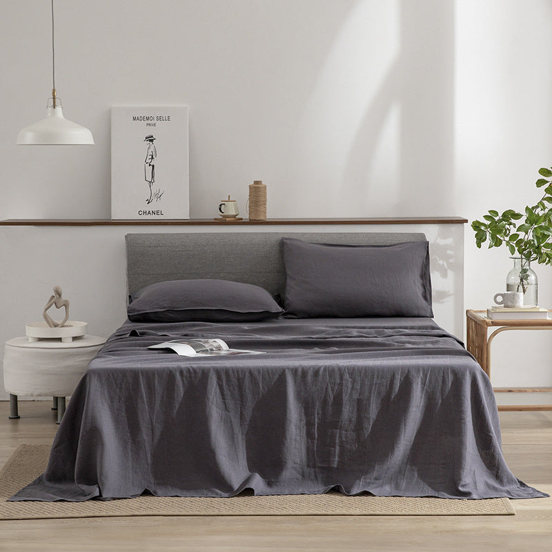 Elara Linen Bed Sheet and Pillowcase Set