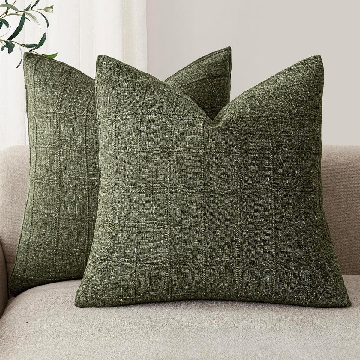 Dune Weave Textured Cotton-Linen Pillowcase — 45 × 45 cm