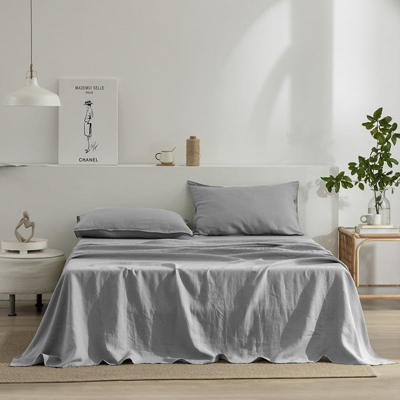 Elara Linen Bed Sheet and Pillowcase Set