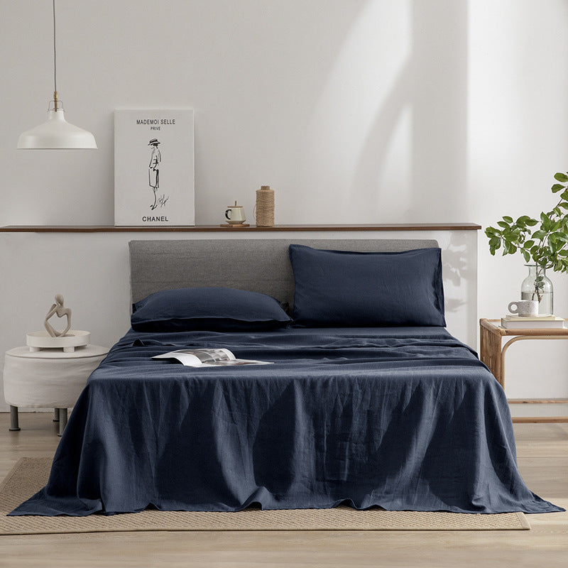 Elara Linen Bed Sheet and Pillowcase Set