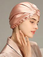Elegant 19 Momme Mulberry Silk Twist Sleep Bonnet