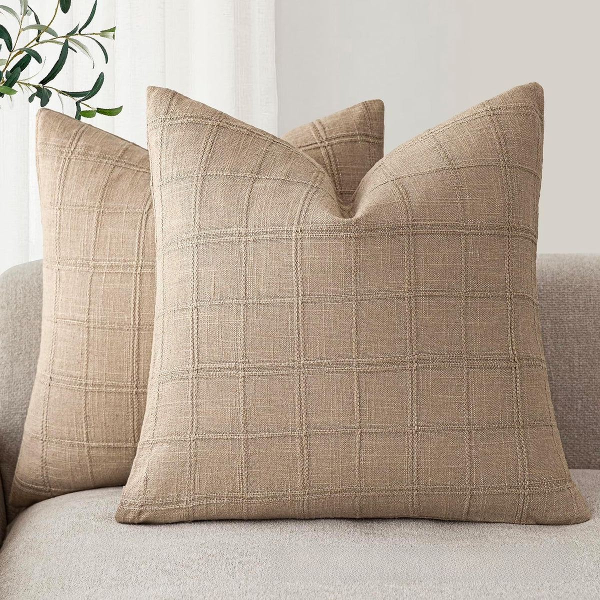 Dune Weave Textured Cotton-Linen Pillowcase — 45 × 45 cm