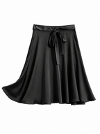 Fleur 22 Momme Mulberry Silk Bow Midi Skirt