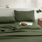 Elara Linen Bed Sheet and Pillowcase Set