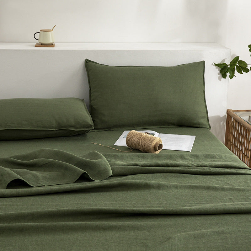 Elara Linen Bed Sheet and Pillowcase Set