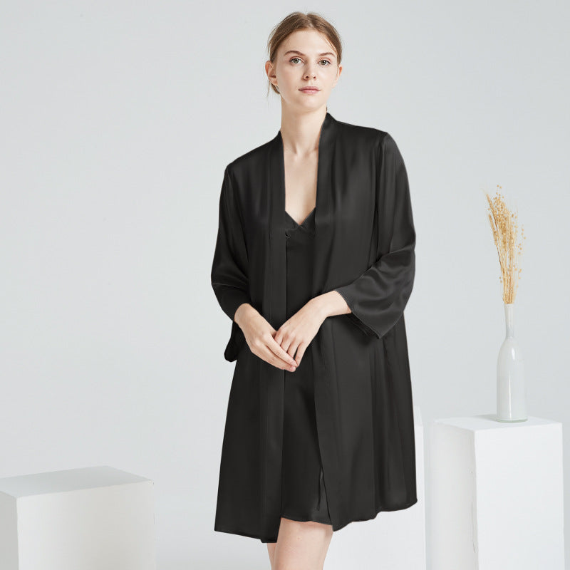 Belle 19 Momme Mulberry Silk Nightdress & Nightgown Set
