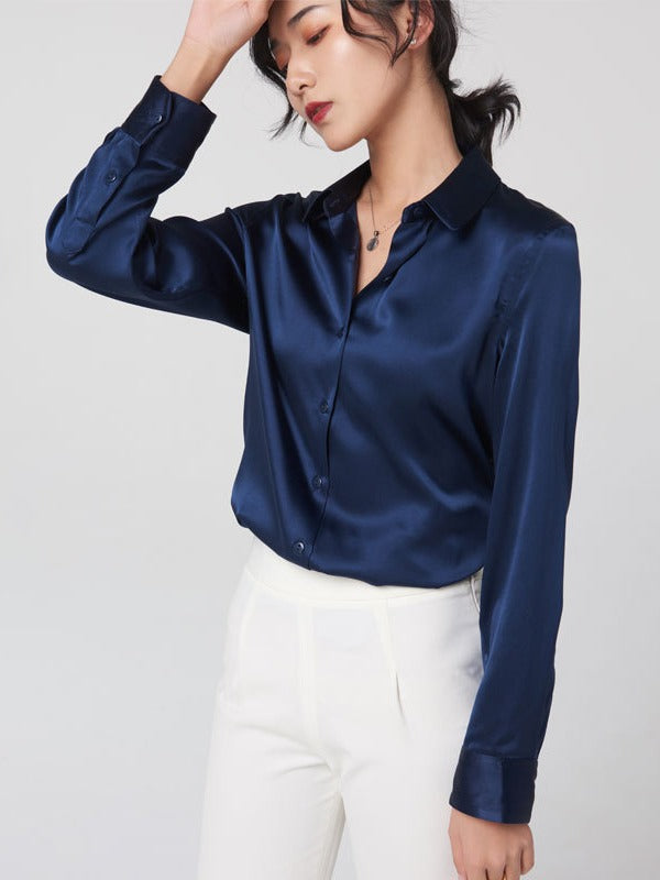 Solène Tailored Mulberry Silk Blouse
