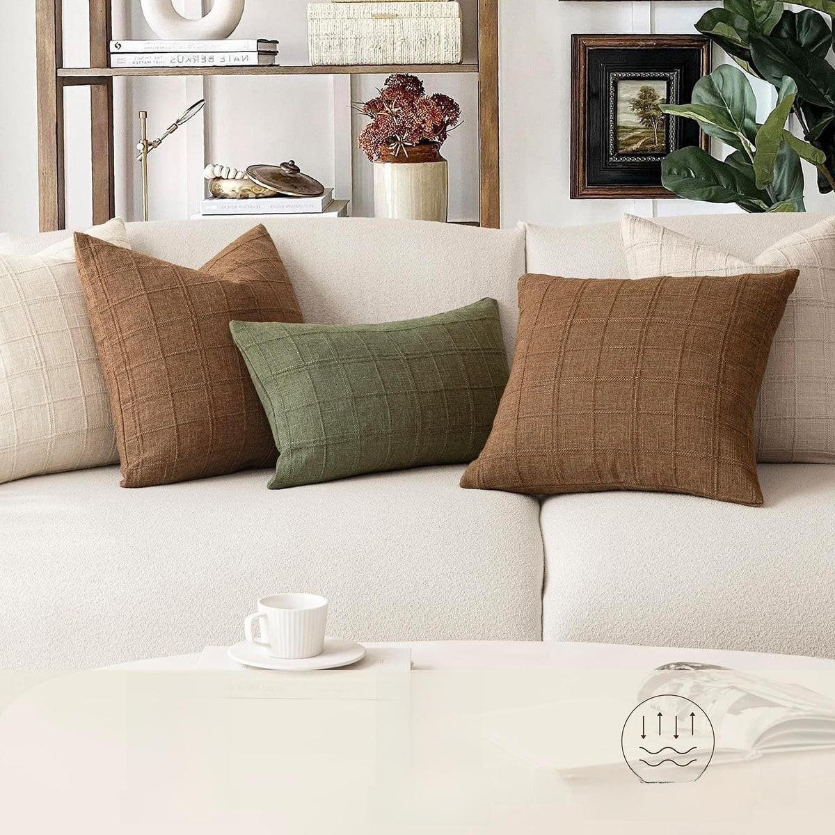 Dune Weave Textured Cotton-Linen Pillowcase — 45 × 45 cm