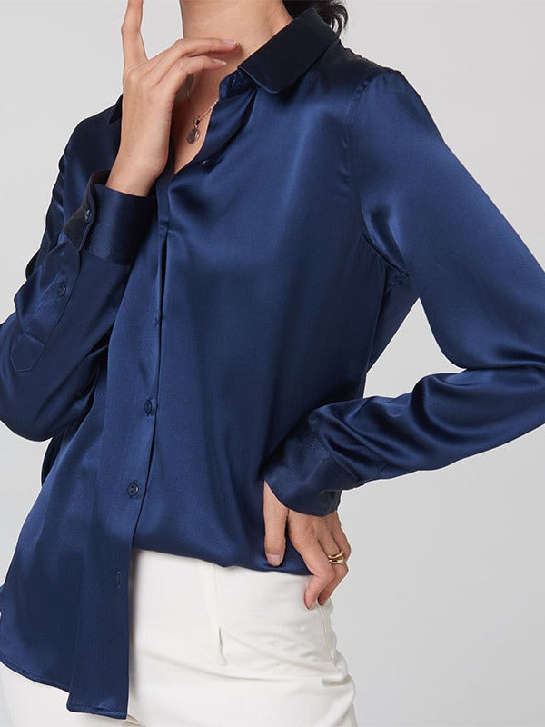 Solène Tailored Mulberry Silk Blouse